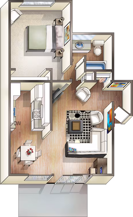 1x1DX - Mendocino 107 floor plan